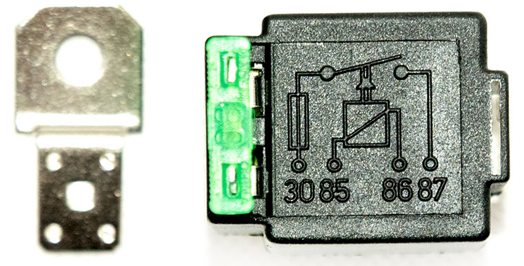 4-Pin SPST Normal Open VFSA30, 12V / 24V Automotive DC Relay with fuse, 1A, 2A, 3A, 5A, 7.5A, 10A, 15A, 20A, 25A, 30A