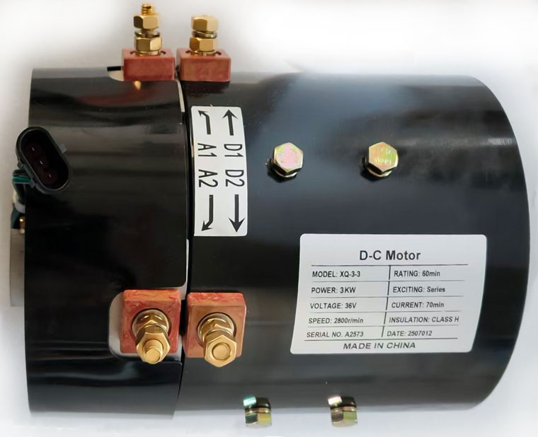 XQ-3-3 / XQ-3-5C / XQ-3-36C, 36V 3kW DC Series Winding Motor, EZGO TXT Marathon 36V Traction Motor