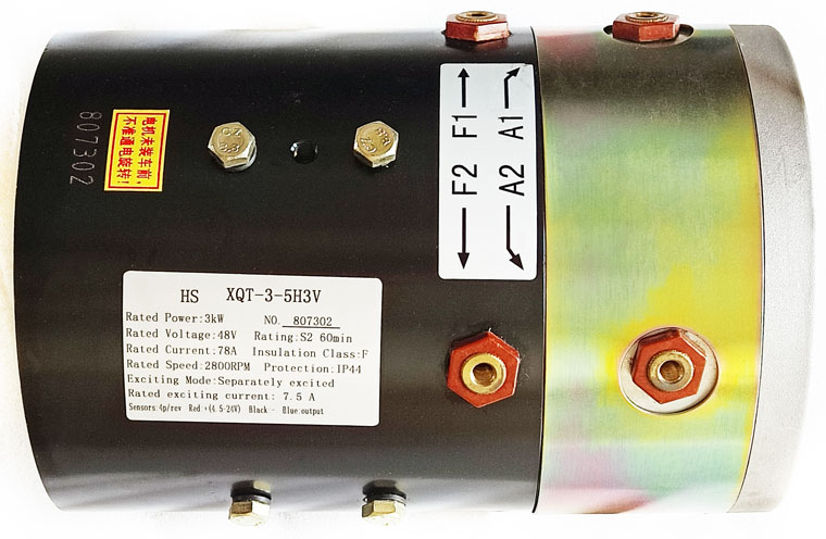 48V 3.0kW DC SepEx Motor XQT-3-5H3V, Dongfeng Golf Cart Traction Motor