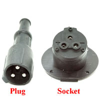 Model YEEDA ET010803, YEEDA 3-Pole Battery Charging Connector, Waterproof Design, Plug and Socket