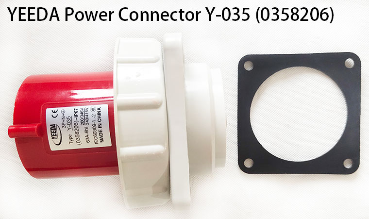 YEEDA 63A 5-Pin Industrial Power Connector Y-035, 0358206, compatible with 0356206