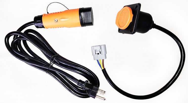 YEEDA charging connector Y-30, socket with 0.6 meter cable, plug with 2.5 meters cable