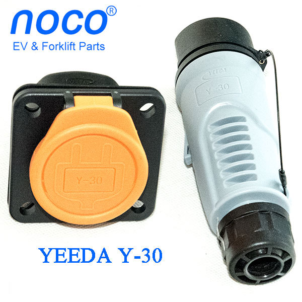 YEEDA Y-30 Waterproof 16A Golf Cart Battery Charger DC Power Connector, With Internal Switch, Multiple Voltage Options Available 12V 24V 36V 48V 60V 72V