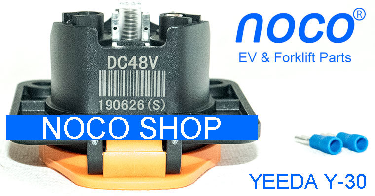 YEEDA Y-30 Waterproof 16A Golf Cart Battery Charger DC Power Connector, With Internal Switch, Multiple Voltage Options Available 12V 24V 36V 48V 60V 72V