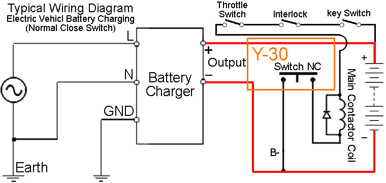 YEEDA Y-30 DC Connctor Wiring Diagram, With Internal Switch