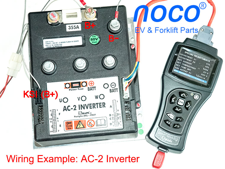 Wiring Example Showing How To Connect A ZAPI Smart Console To AC Motor Inverter AC-2