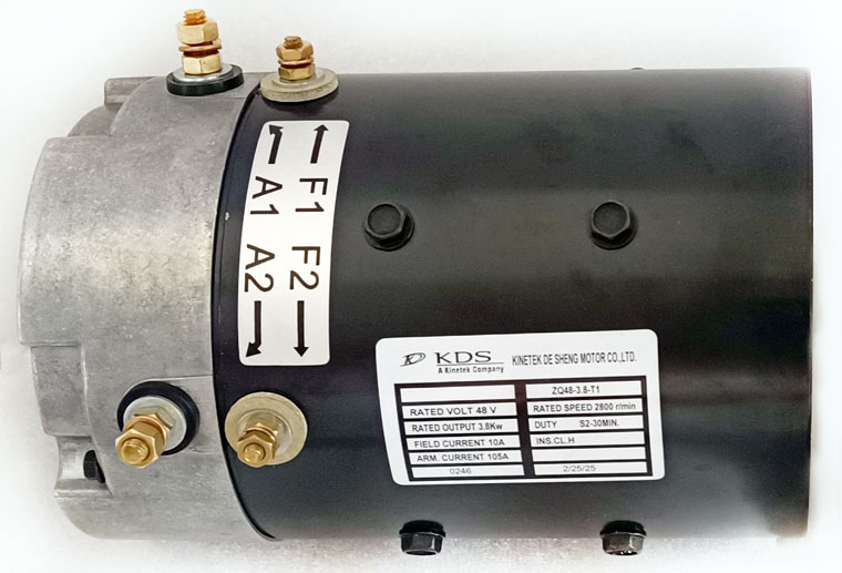 48V 3.8kW DC SepEx Motor ZQ48-3.8-T1, E-Z-GO 612624 / 624105, AMD DL9-4006
