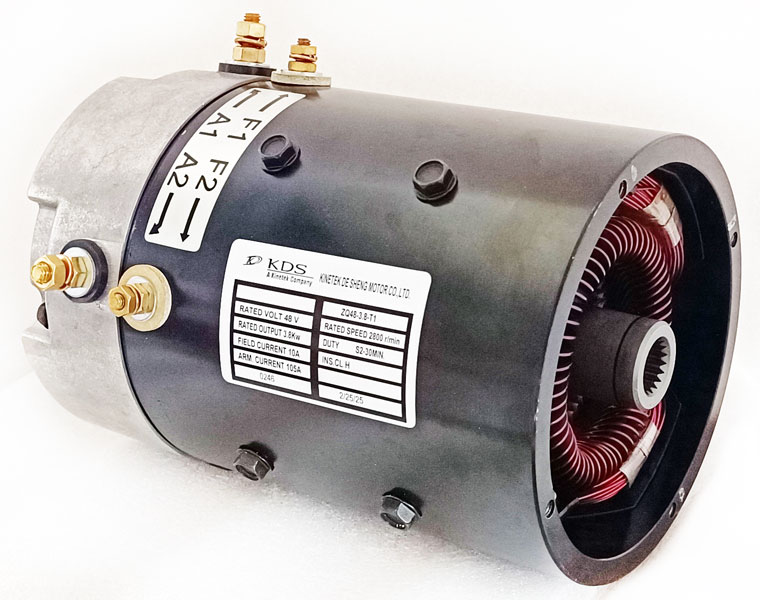 48V 3.8kW DC SepEx Motor ZQ48-3.8-T1, E-Z-GO 612624 / 624105, AMD DL9-4006
