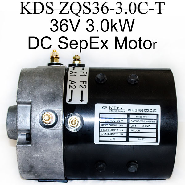 36V 3.0kW DC SepEx Motor ZQS36-3.0C-T, E-Z-GO 73124G01, DE2-4007
