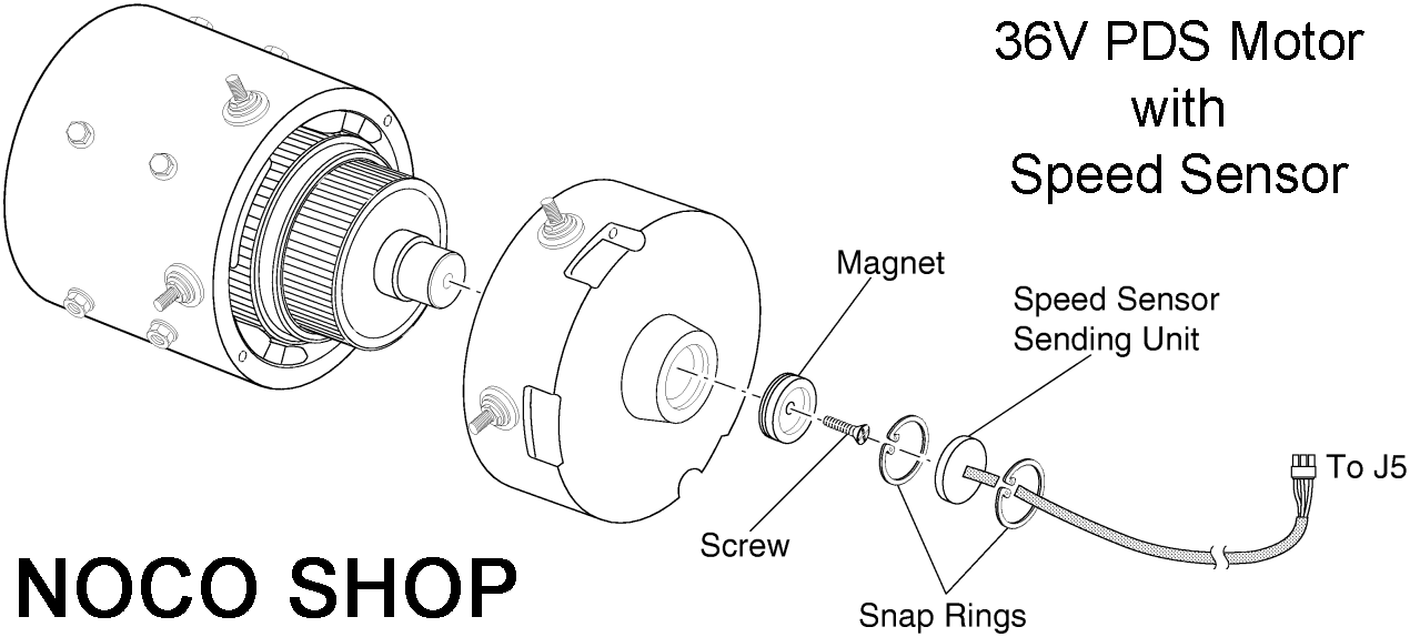 36V EZGO PDS Motor with Speed Sensor