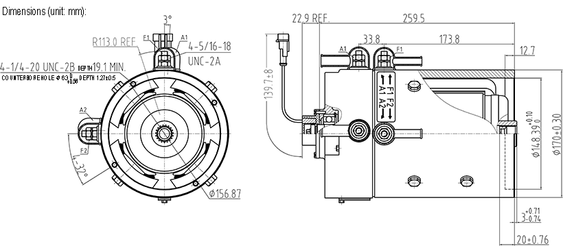 DC SepEx Motor ZQS48-3.8-T