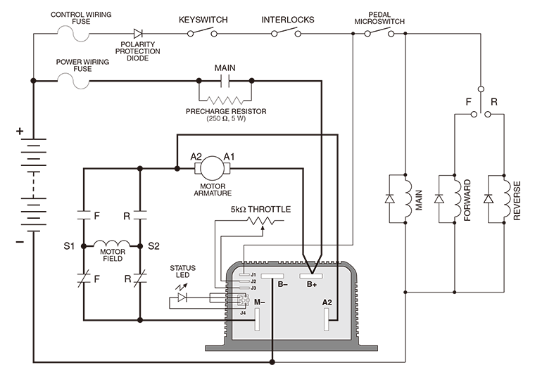 CURTIS 1204M / 1205M Controller Wiring Diagram